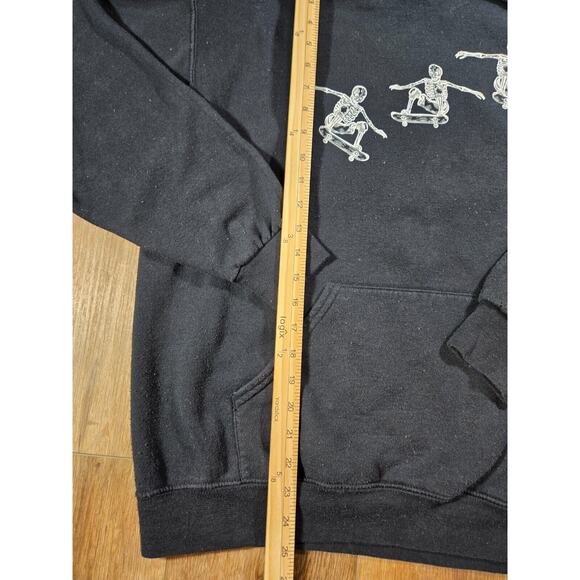 Artist Union Skeleton Skateboarding Hoodie Men Small Black Fleece Pullover - Picture 4 of 6